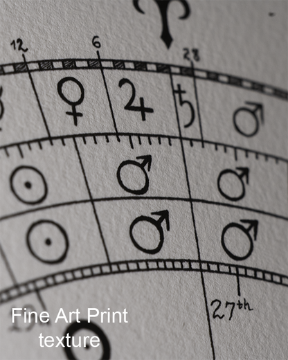Close-up image of a fine art print, showing the heavily textured paper.